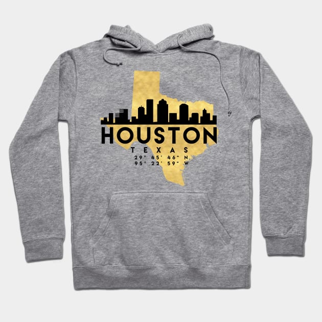 Houston Texas Skyline Map Art Hoodie by deificusArt